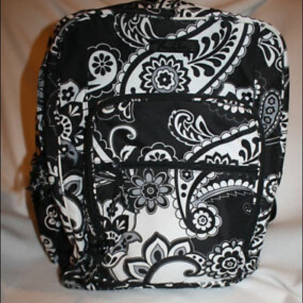 black and white vera bradley backpack